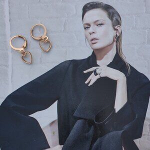 Heart Metal Gold Dangle Earrings Charm Women Fashion Casual Formal Jewelry Gift
